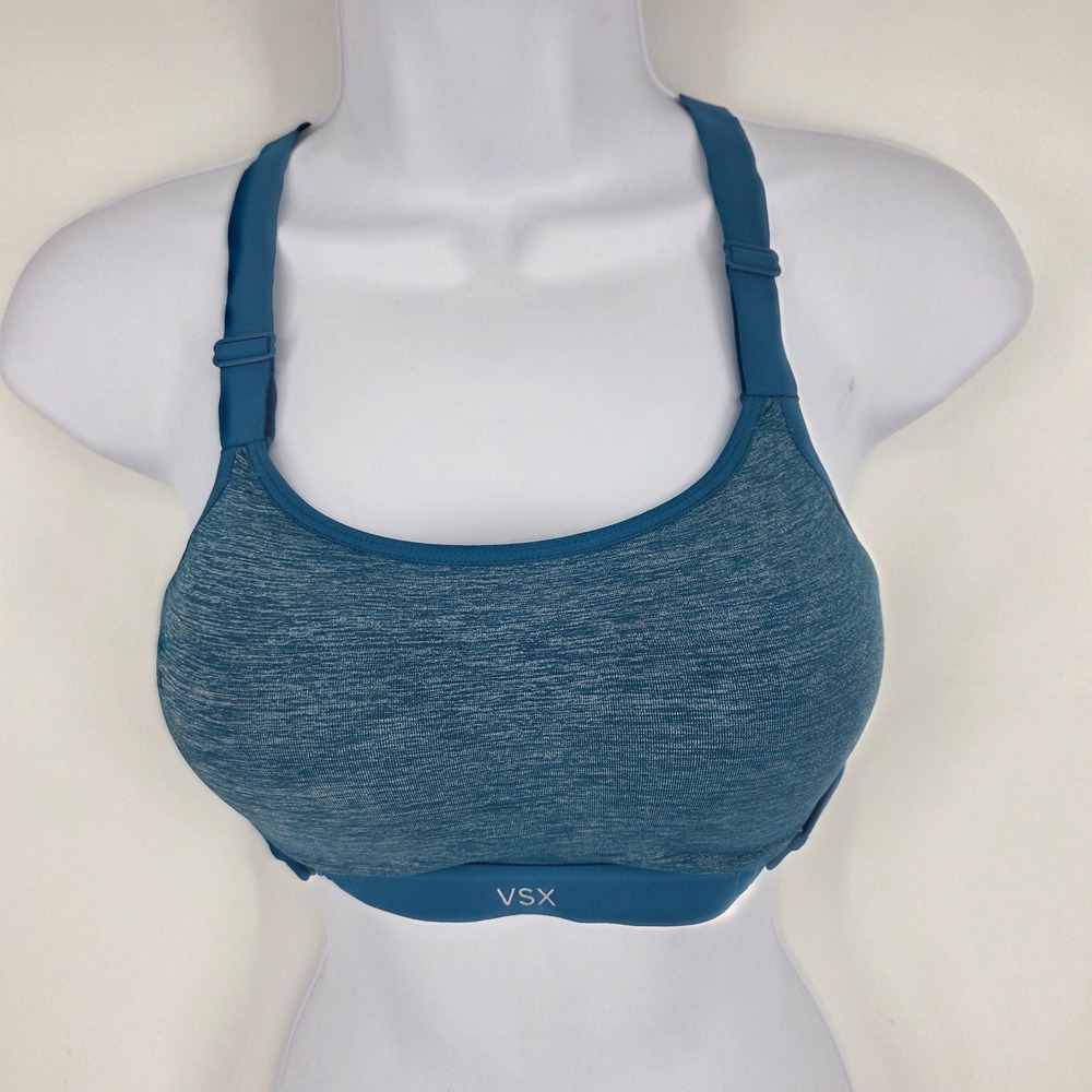 Victoria's Secret VSX Sport High Impact Bra Heathered Teal Blue 34B Racerback